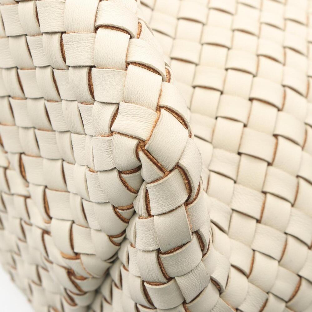 Bottega Veneta Cabas PM Intrecciato Tote Bag Handbag Leather Women's White 73... - Picture 6 of 7